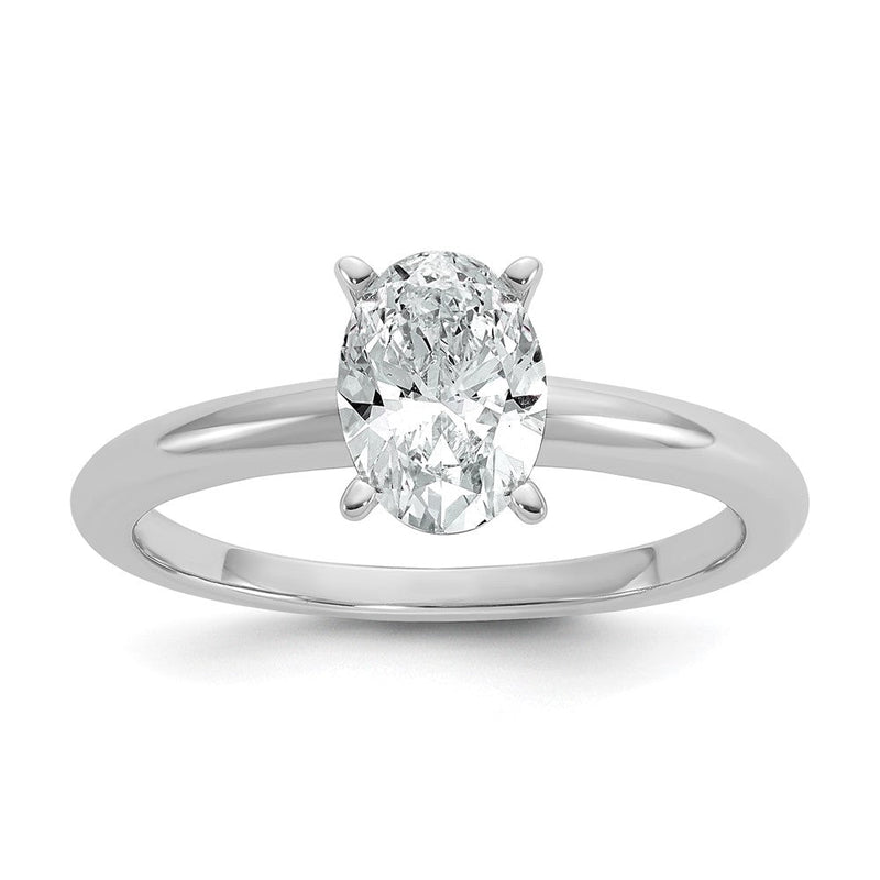 14K Weißgold 1 Karat Im Labor Gezüchtet Diamant Vs+ F+ Oval Komplett Solitär Verlobungsring