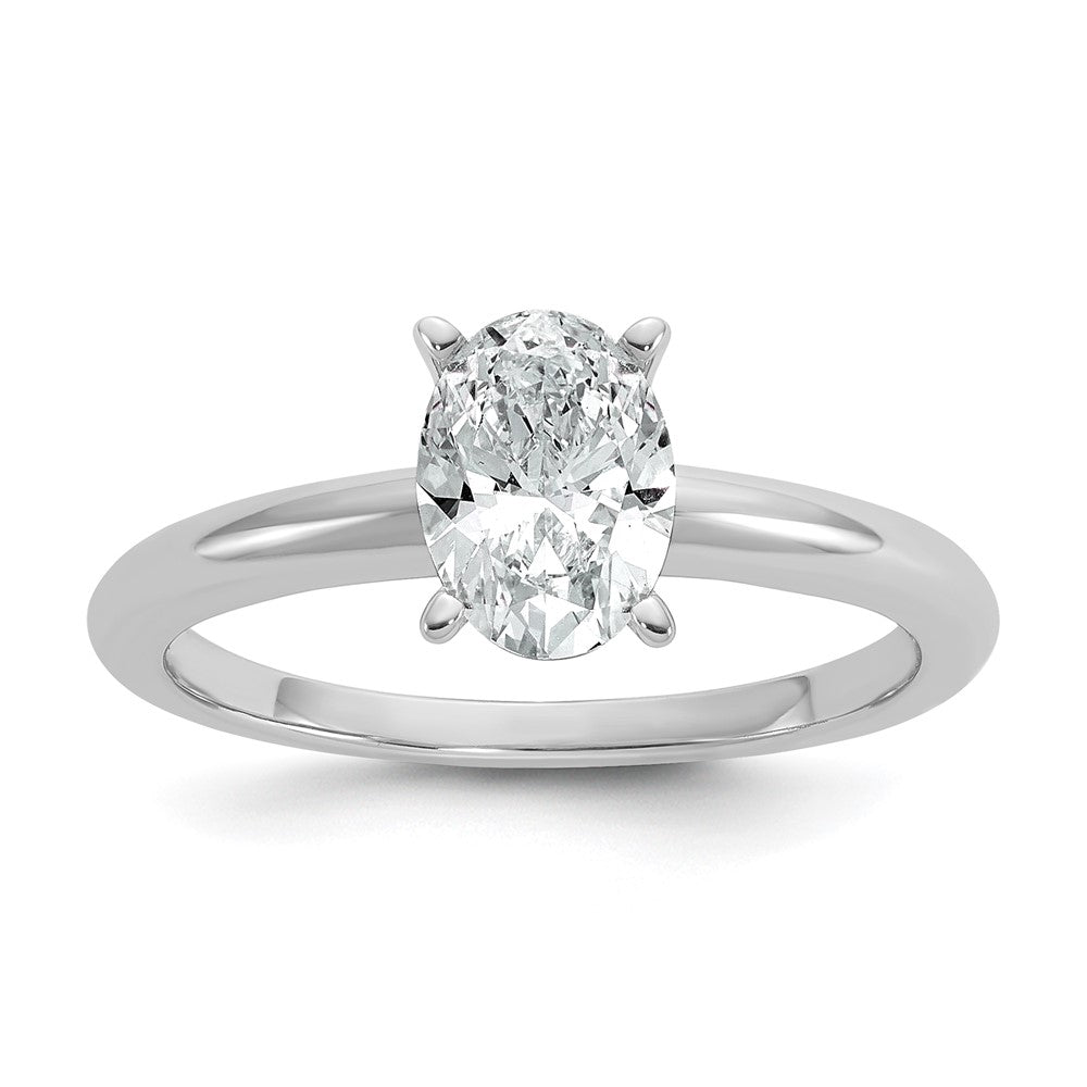 14K Weißgold Verlobungsring mit 1 ct. Labor-Diamant im Ovalschliff VS/SI+ G+, Solitär