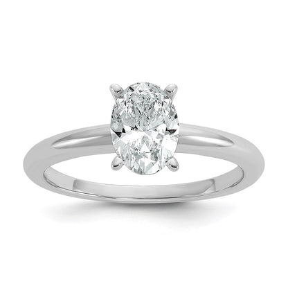 14K Weißgold Verlobungsring mit 1 ct. Labor-Diamant im Ovalschliff VS/SI+ G+, Solitär