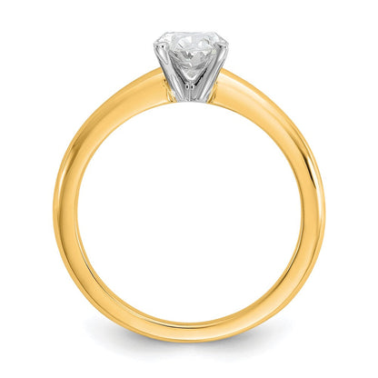 14K Bicolor Verlobungsring mit 1 ct. im Ovalschliff, Labor gewachsenem Solitär-Diamant, VS/SI+ G+