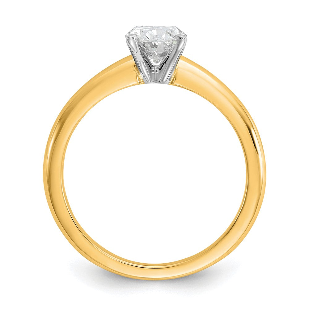 14K Bicolor Verlobungsring mit 1 ct. zertifiziertem, im Labor gezüchtetem Diamant VS/SI+ G+ im Ovalschliff als Solitär