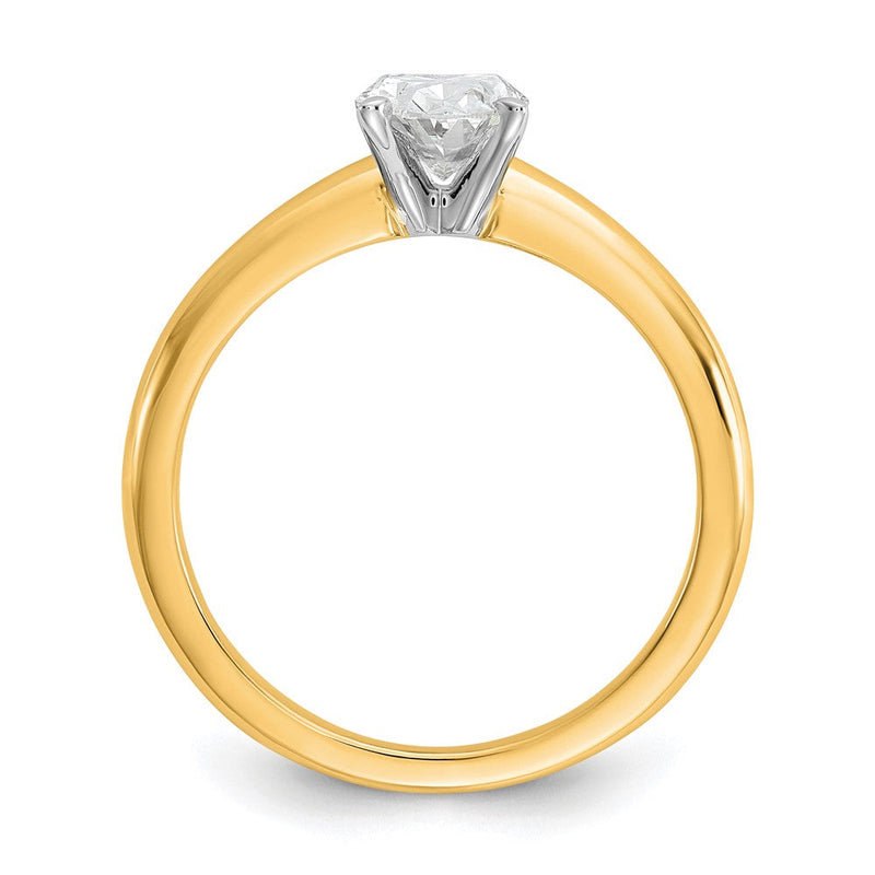 14K Bicolor Gold 1 Karat Zertifiziert Im Labor Gezüchtet Diamant Vs+ F+ Oval Komplett Solitär Verlobungsring
