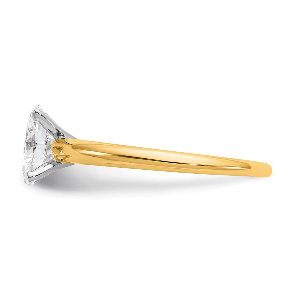 14K Bicolor Verlobungsring mit 1 ct. zertifiziertem, im Labor gezüchtetem Diamant VS/SI+ G+ im Ovalschliff als Solitär