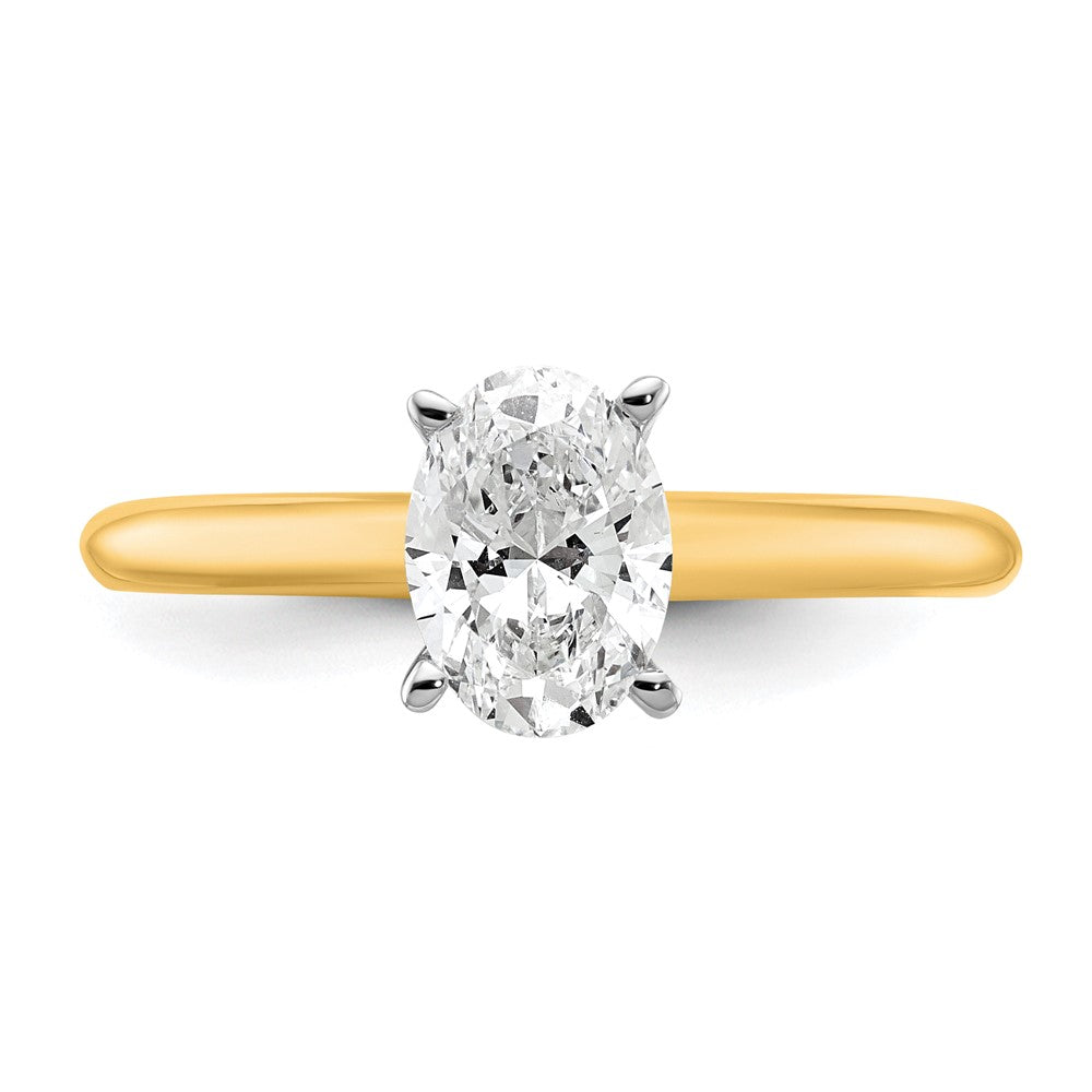 14K Bicolor Verlobungsring mit 1 ct. im Ovalschliff, Labor gewachsenem Solitär-Diamant, VS/SI+ G+