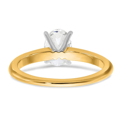 14K Bicolor Verlobungsring mit 1 ct. im Ovalschliff, Labor gewachsenem Solitär-Diamant, VS/SI+ G+