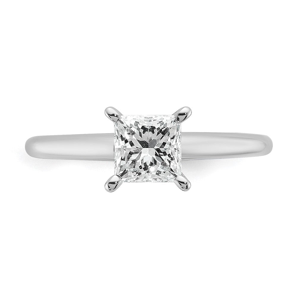 14K Weißgold Verlobungsring mit 1 ct. Diamant im Princess-Schliff aus dem Labor, VS/SI+ G+, Solitär