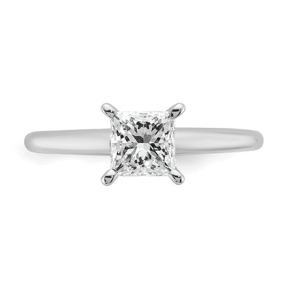 14K Weißgold Verlobungsring mit 1 ct. Diamant im Princess-Schliff aus dem Labor, VS/SI+ G+, Solitär