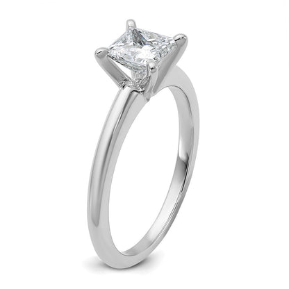 14K Weißgold Verlobungsring mit 1 ct. Diamant im Princess-Schliff aus dem Labor, VS/SI+ G+, Solitär