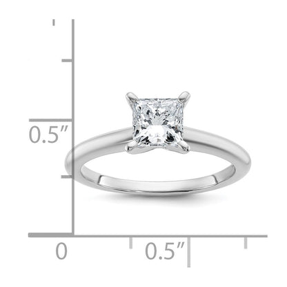 14K Weißgold Verlobungsring mit 1 ct. Diamant im Princess-Schliff aus dem Labor, VS/SI+ G+, Solitär