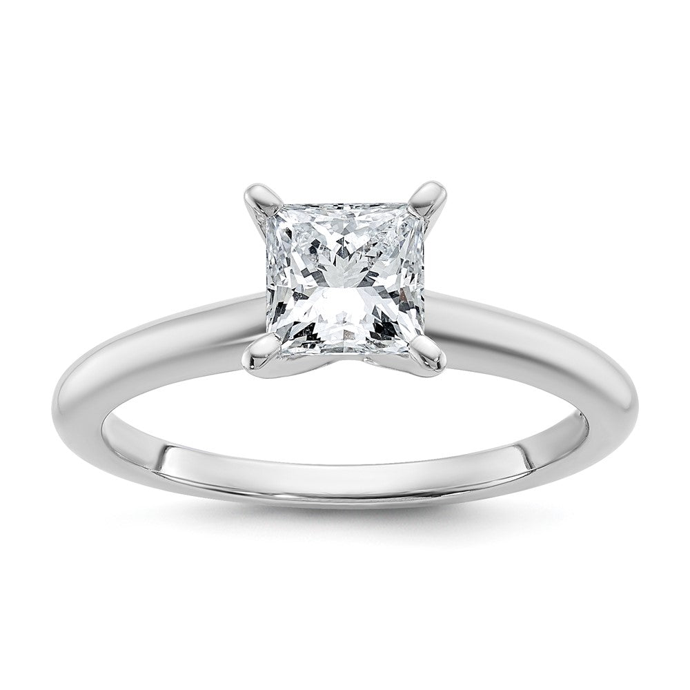 14K Weißgold Verlobungsring mit 1 ct. Diamant im Princess-Schliff aus dem Labor, VS/SI+ G+, Solitär