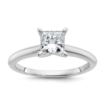 14K Weißgold Verlobungsring mit 1 ct. Diamant im Princess-Schliff aus dem Labor, VS/SI+ G+, Solitär