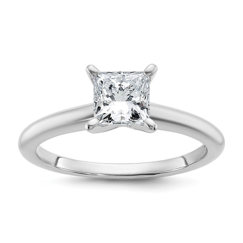 14K Weißgold 1 Karat Zertifiziert Im Labor Gezüchtet Diamant Vs+ F+ Princess Komplett Solitär Verlobungsring