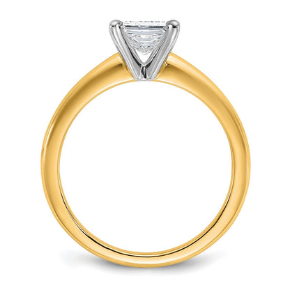 14K Bicolor Verlobungsring mit 1 ct. laborgezüchtetem Diamanten im Prinzessschliff, Solitär, VS/SI+ G+