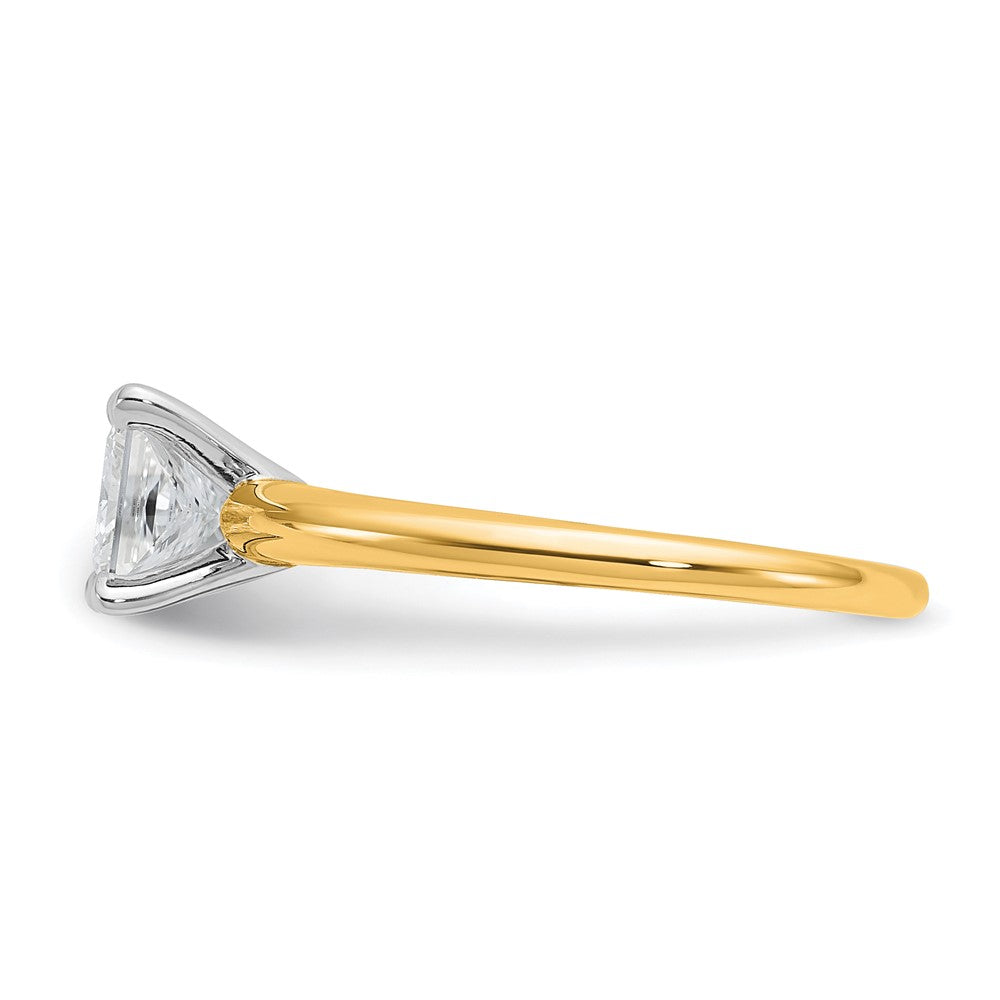 14K Bicolor Ring mit 1 ct. zertifiziertem im Labor gezüchtetem Diamant VS/SI+ G+ im Princess-Schliff, Solitär-Verlobungsring