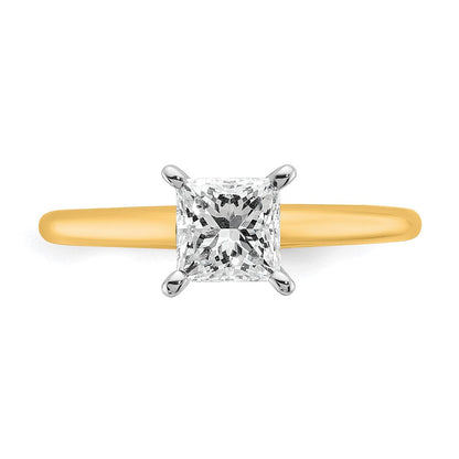 14K Bicolor Verlobungsring mit 1 ct. laborgezüchtetem Diamanten im Prinzessschliff, Solitär, VS/SI+ G+