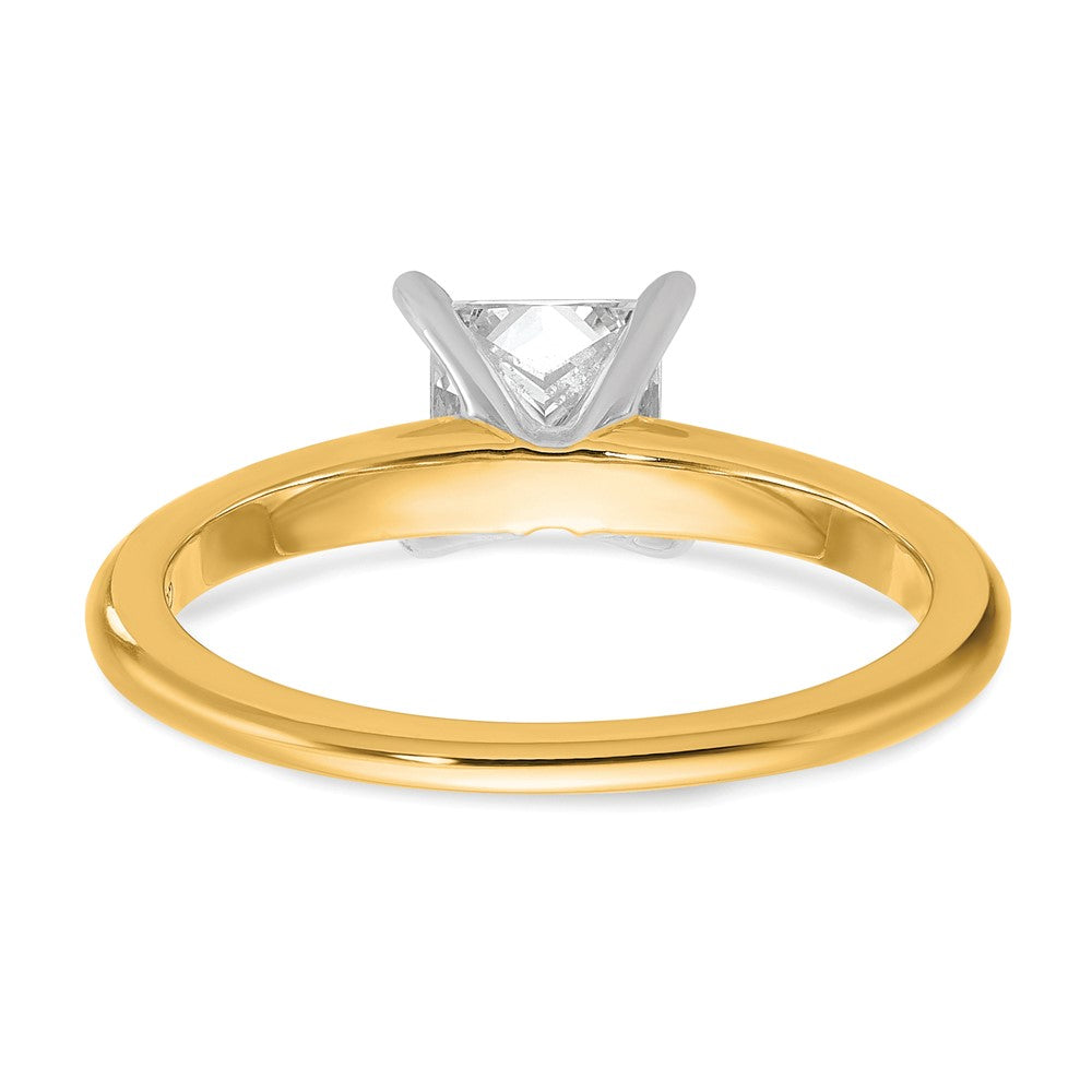 14K Bicolor Ring mit 1 ct. zertifiziertem im Labor gezüchtetem Diamant VS/SI+ G+ im Princess-Schliff, Solitär-Verlobungsring