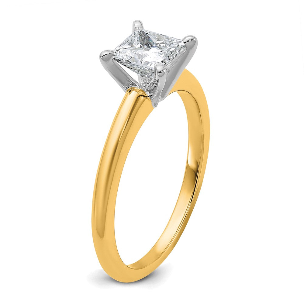 14K Bicolor Verlobungsring mit 1 ct. laborgezüchtetem Diamanten im Prinzessschliff, Solitär, VS/SI+ G+