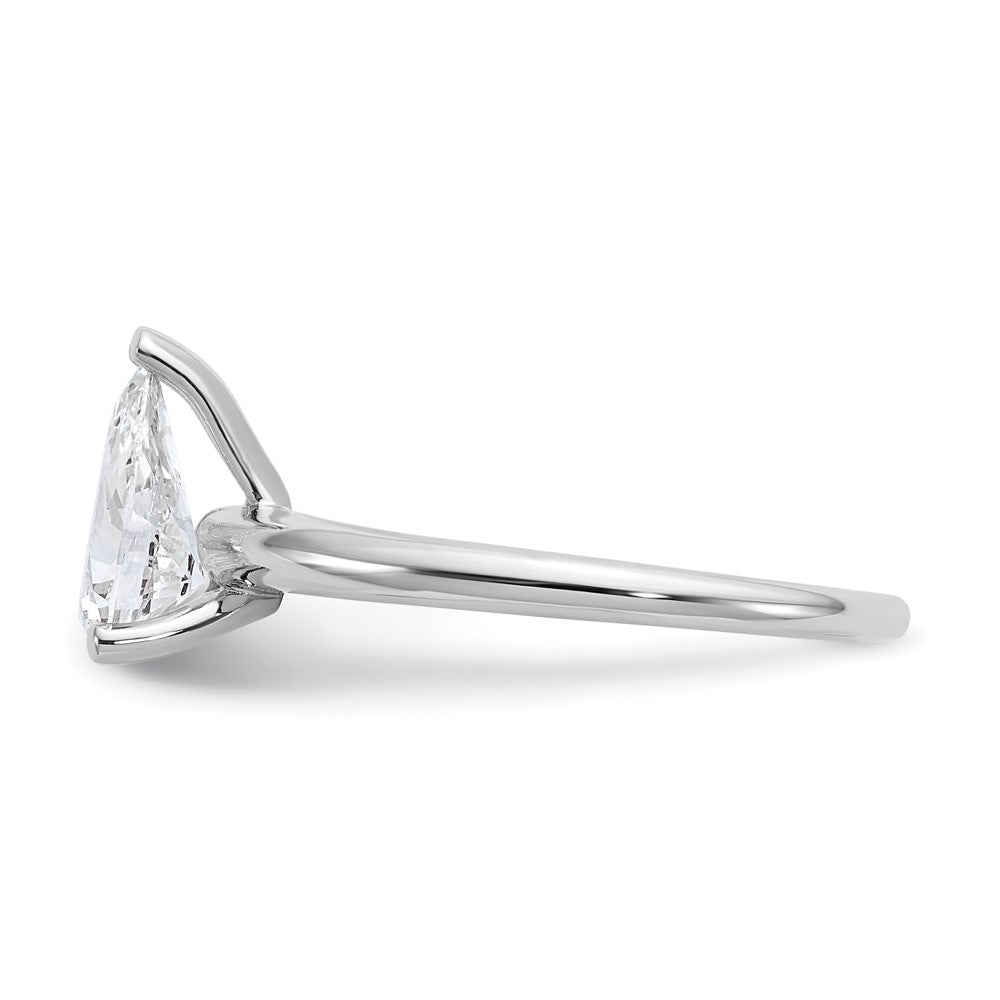 14K Weißgold Verlobungsring mit 1 ct. im Labor gezüchtetem Diamant, VS/SI+ G+, Solitär im Birnenschliff