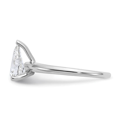 14K Weißgold Verlobungsring mit 1 ct. im Labor gezüchtetem Diamant, VS/SI+ G+, Solitär im Birnenschliff