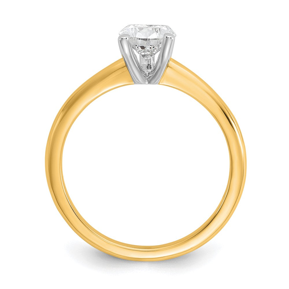 14K Bicolor Verlobungsring mit 1 ct. zertifiziertem Labordiamant im Tropfenschliff, Solitär, VS/SI+ G+