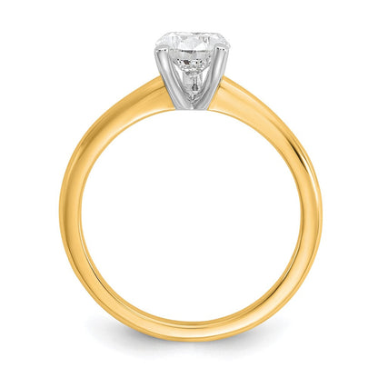 14K Bicolor Verlobungsring mit 1 ct. zertifiziertem Labordiamant im Tropfenschliff, Solitär, VS/SI+ G+
