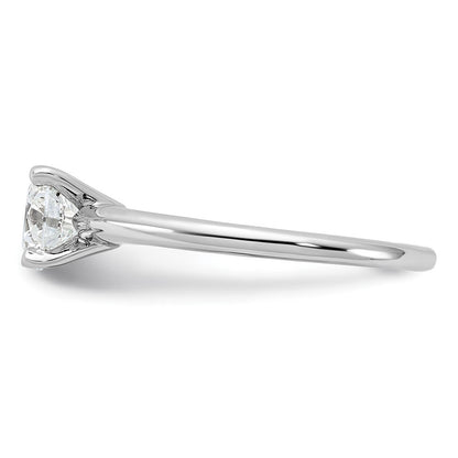 14K Weißgold Verlobungsring mit 1 ct. zertifiziertem im Labor gezüchtetem Diamant VS/SI+ G+ im Rundschliff, Solitär