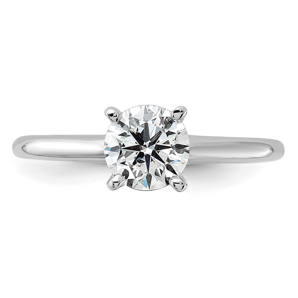 14K Weißgold Verlobungsring mit 1 ct. zertifiziertem im Labor gezüchtetem Diamant VS/SI+ G+ im Rundschliff, Solitär