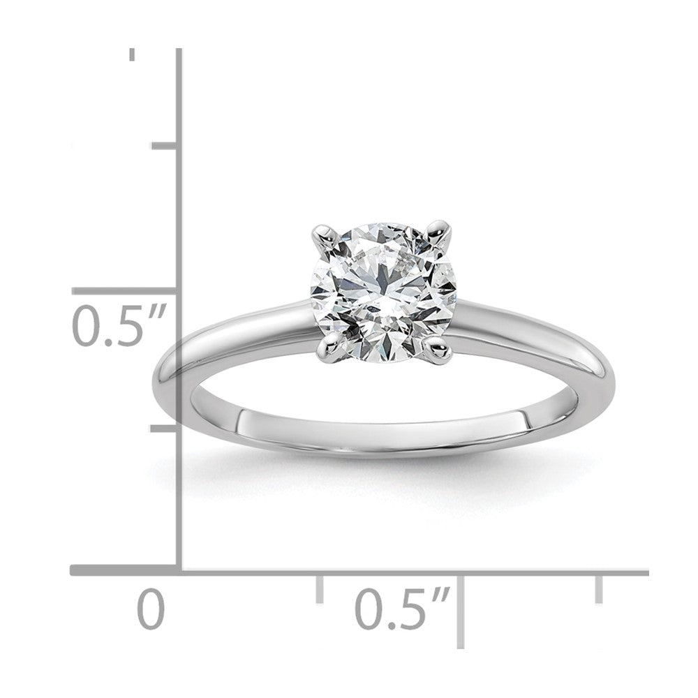 14K Weißgold Verlobungsring mit 1 ct. im Rundschliff Labordiamant, VS/SI+ G+, Solitär