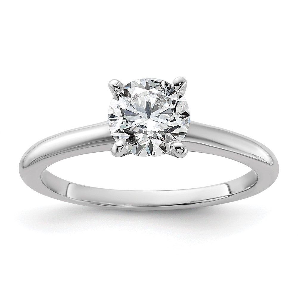 14K Weißgold Verlobungsring mit 1 ct. zertifiziertem im Labor gezüchtetem Diamant VS/SI+ G+ im Rundschliff, Solitär