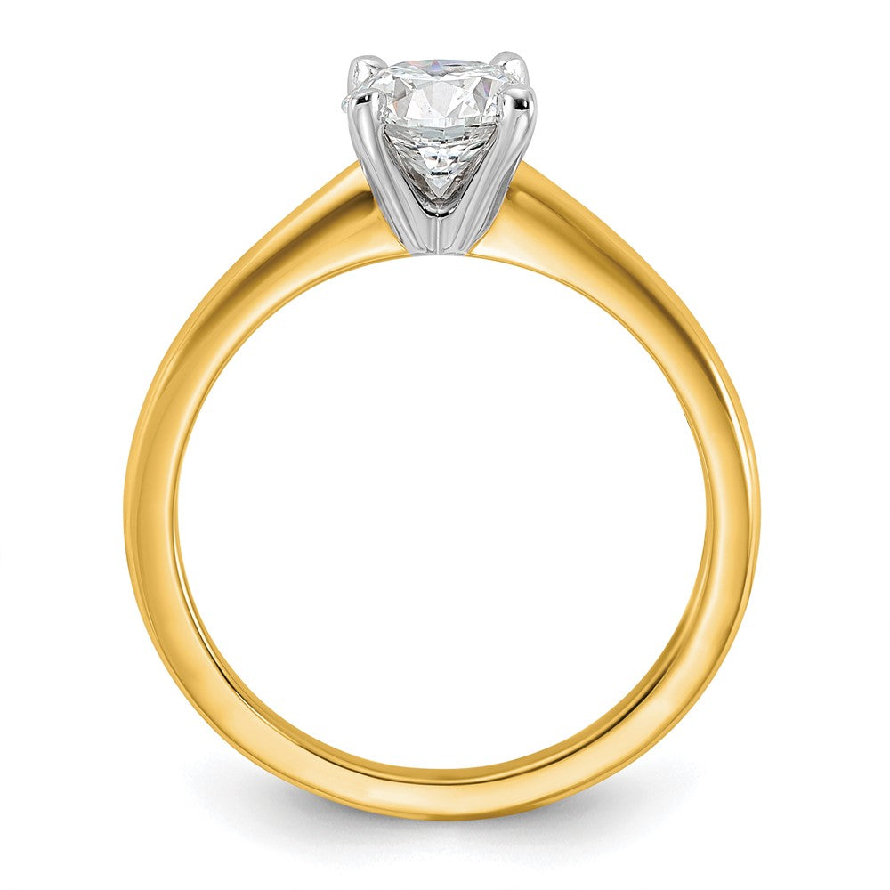 14K Bicolor Verlobungsring mit 1 ct. zertifiziertem, im Labor gezüchtetem Diamant, VS/SI+, G+, rund, Solitär