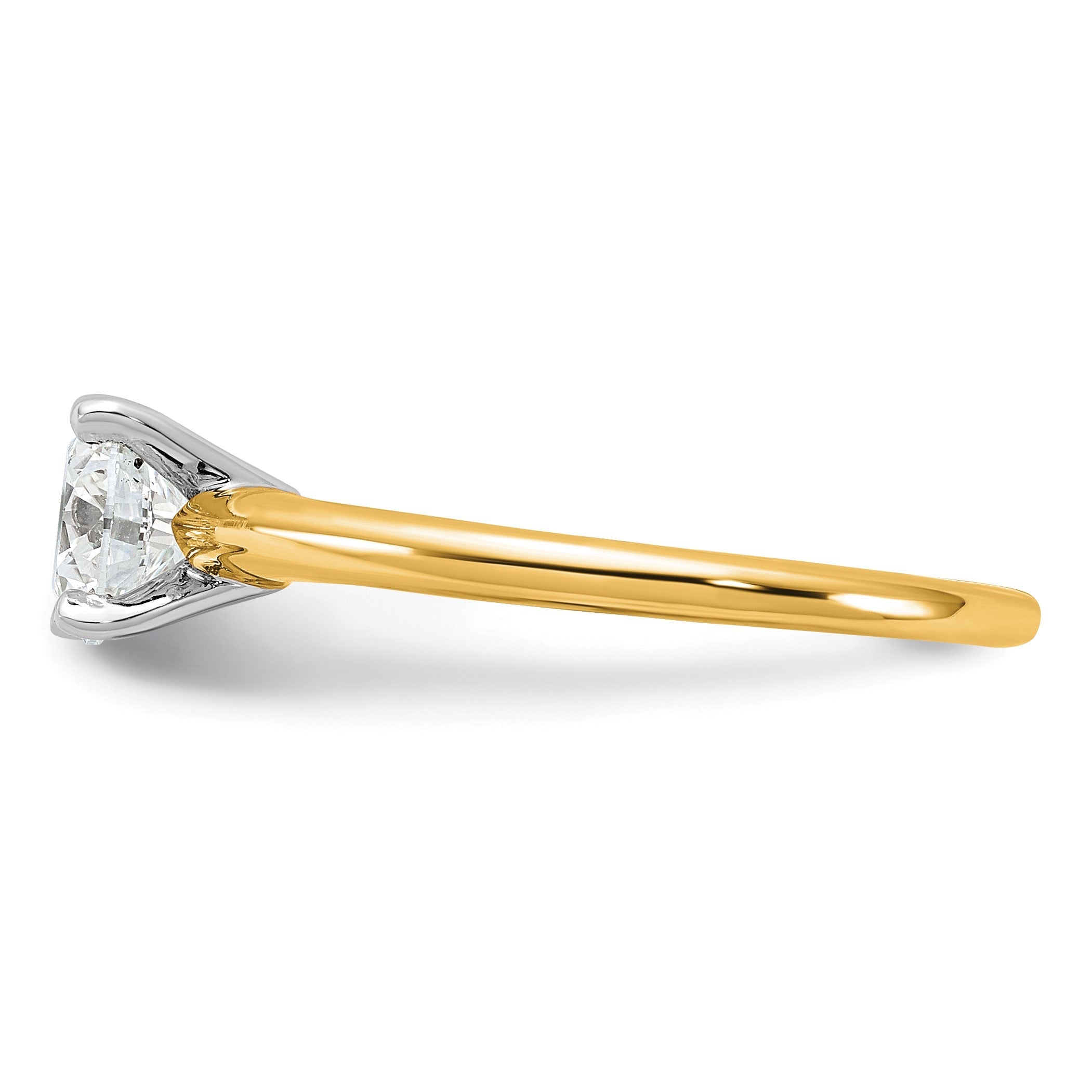 14K Roségold Zweifarbig 1 ct. zertifizierter im Labor gezüchteter Diamant VS+ F+ Rund Solitär Verlobungsring
