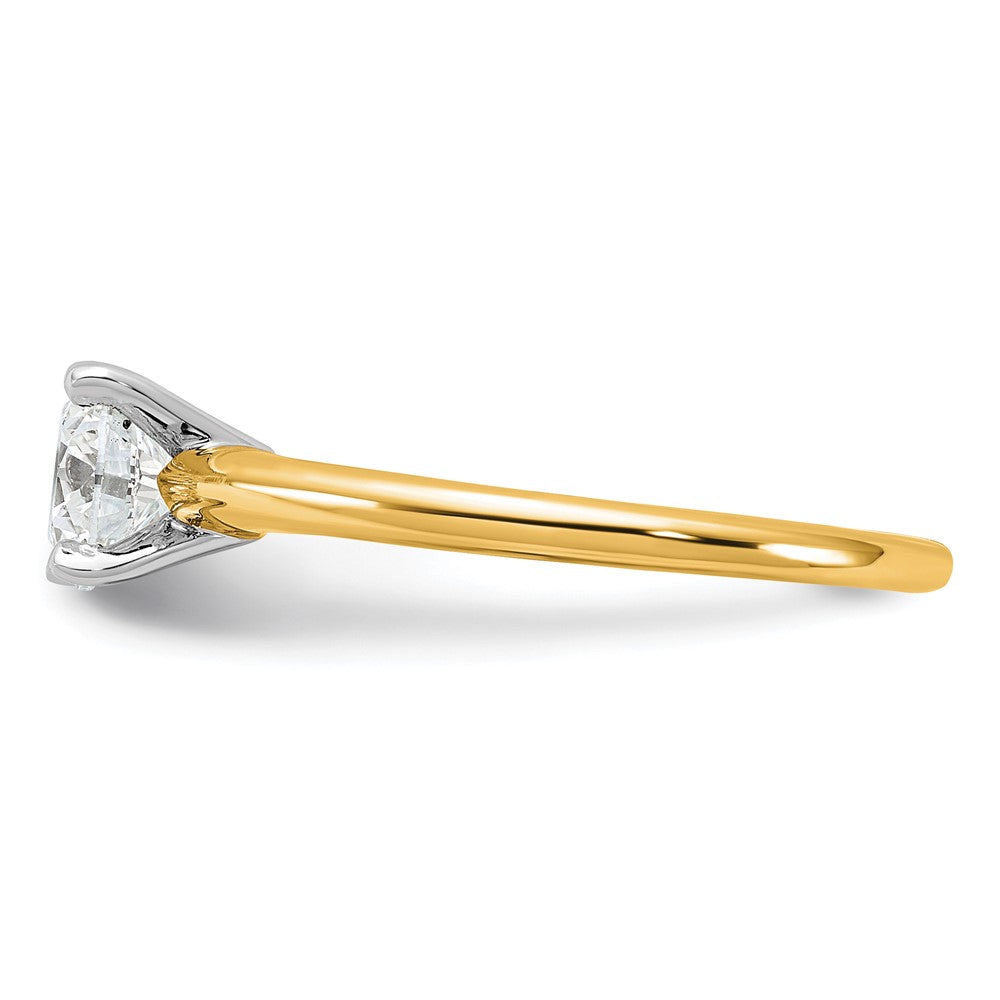 14K Bicolor 1 ct. Labor Gewachsener Diamant VS/SI+ G+ Rund Solitär Verlobungsring