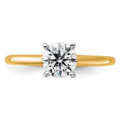 14K Bicolor Verlobungsring mit 1 ct. zertifiziertem, im Labor gezüchtetem Diamant, VS/SI+, G+, rund, Solitär