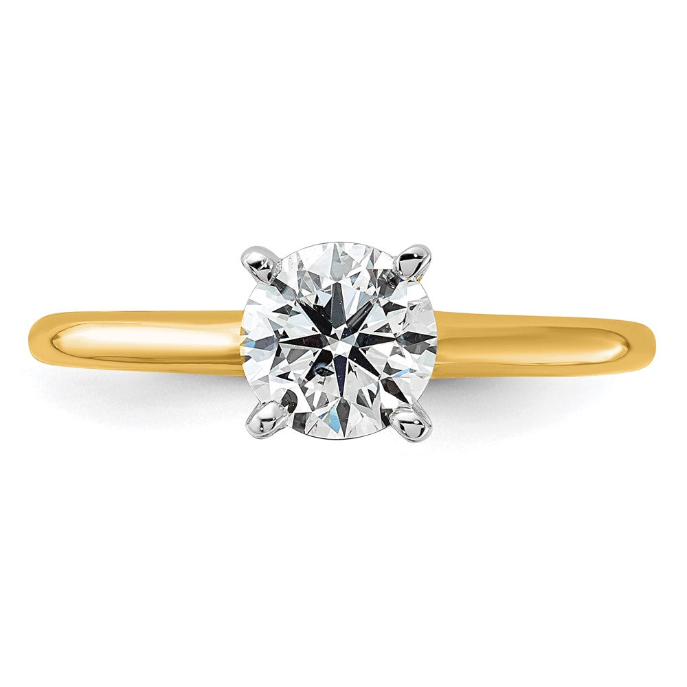 14K Bicolor 1 ct. Labor Gewachsener Diamant VS/SI+ G+ Rund Solitär Verlobungsring