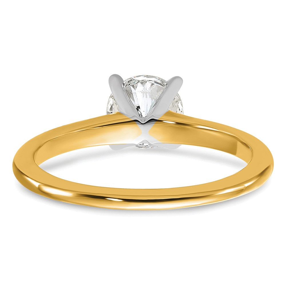 14K Bicolor Verlobungsring mit 1 ct. zertifiziertem, im Labor gezüchtetem Diamant, VS/SI+, G+, rund, Solitär
