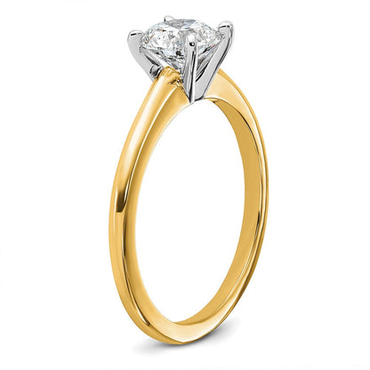 14K Bicolor Verlobungsring mit 1 ct. zertifiziertem, im Labor gezüchtetem Diamant, VS/SI+, G+, rund, Solitär