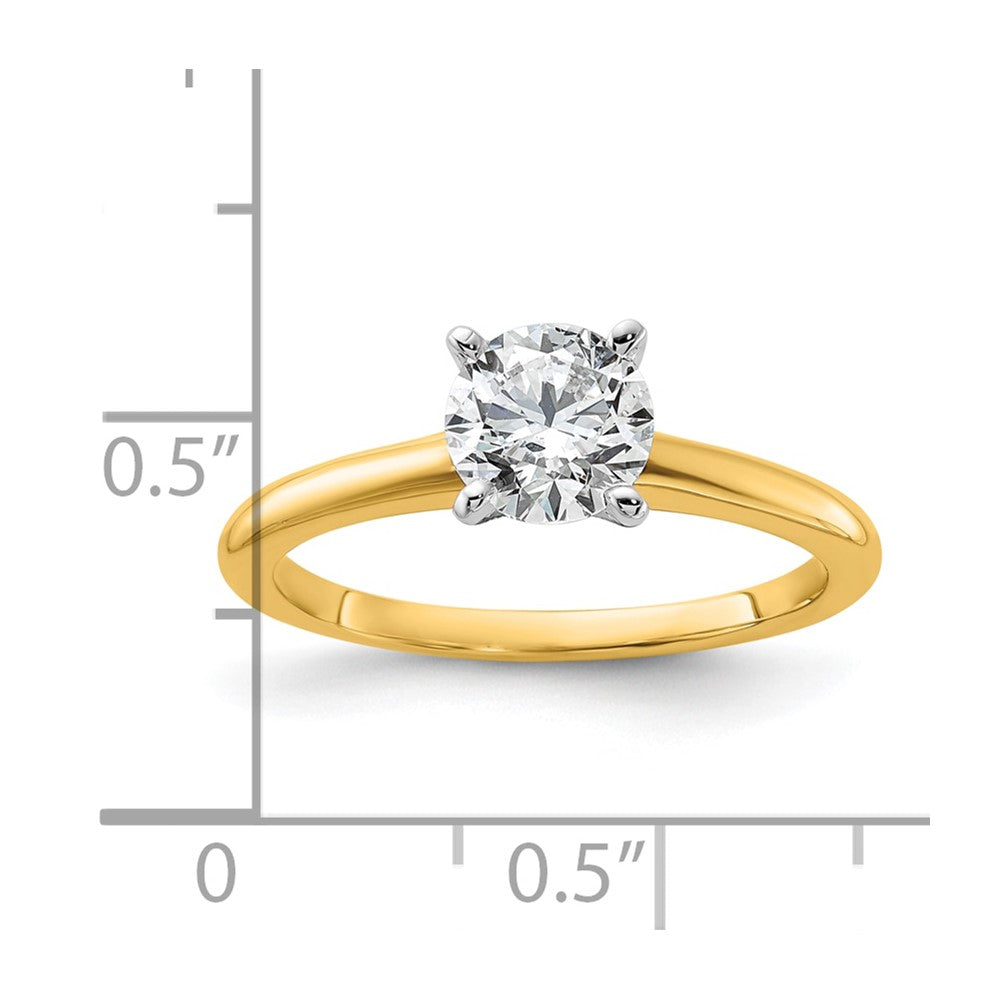 14K Bicolor 1 ct. Labor Gewachsener Diamant VS/SI+ G+ Rund Solitär Verlobungsring