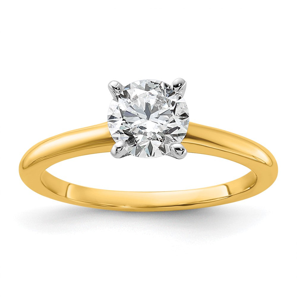 14K Bicolor Verlobungsring mit 1 ct. zertifiziertem, im Labor gezüchtetem Diamant, VS/SI+, G+, rund, Solitär