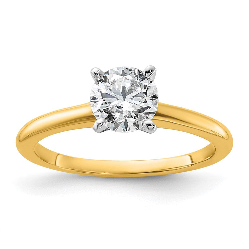 14K Bicolor 1 ct. Labor Gewachsener Diamant VS/SI+ G+ Rund Solitär Verlobungsring
