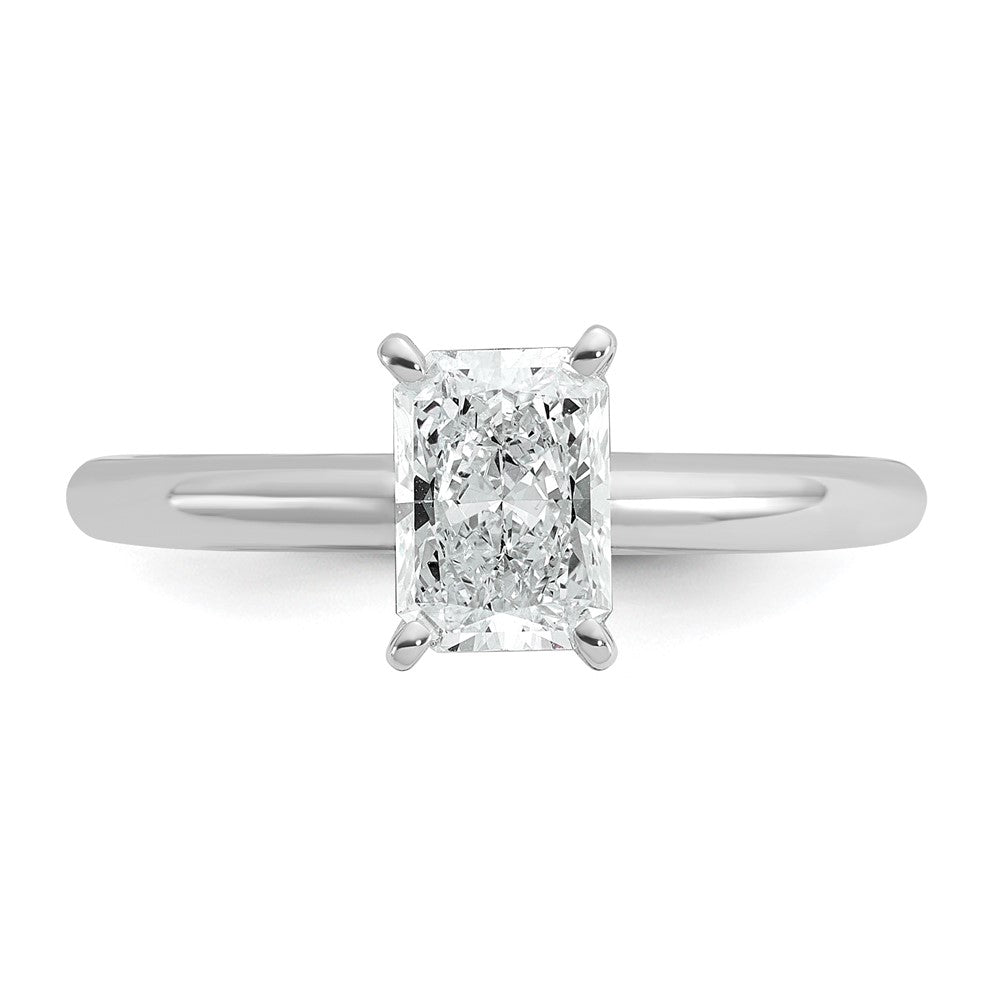 14K Weißgold Verlobungsring mit 1 ct. im Radiant-Schliff, Labordiamant Solitär VS/SI+ G+