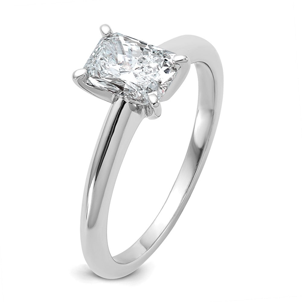 14K Weißgold Verlobungsring mit 1 ct. zertifiziertem, im Labor gezüchtetem Diamant VS/SI+ G+ im Radiant-Solitär-Schliff