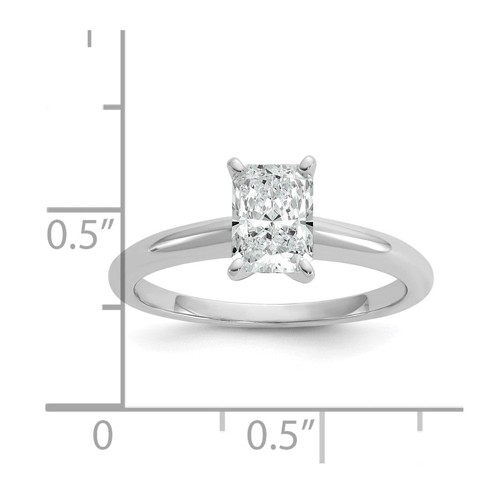 14K Weißgold Verlobungsring mit 1 ct. zertifiziertem, im Labor gezüchtetem Diamant VS/SI+ G+ im Radiant-Solitär-Schliff