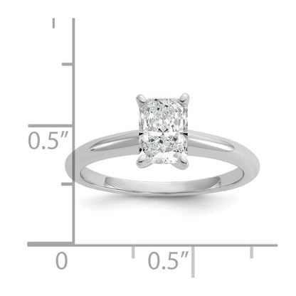 14K Weißgold Verlobungsring mit 1 ct. zertifiziertem, im Labor gezüchtetem Diamant VS/SI+ G+ im Radiant-Solitär-Schliff