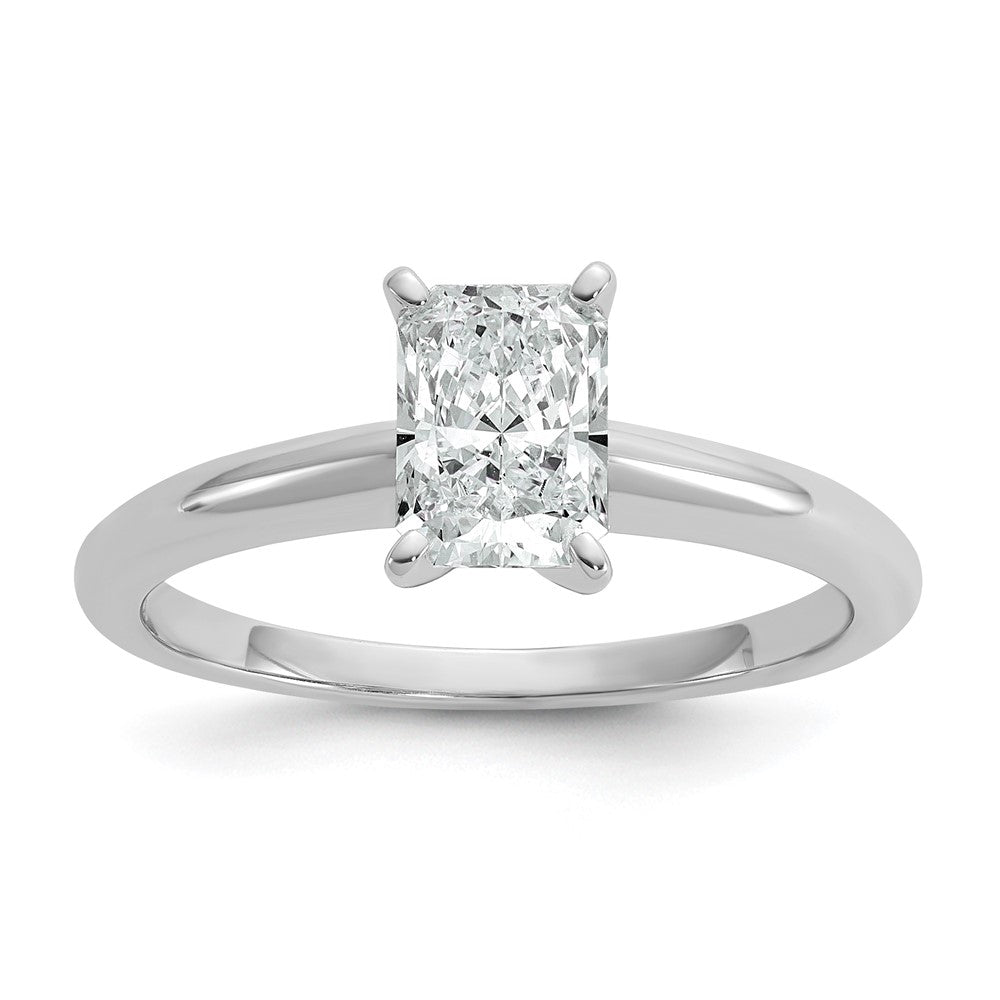 14K Weißgold Verlobungsring mit 1 ct. im Radiant-Schliff, Labordiamant Solitär VS/SI+ G+