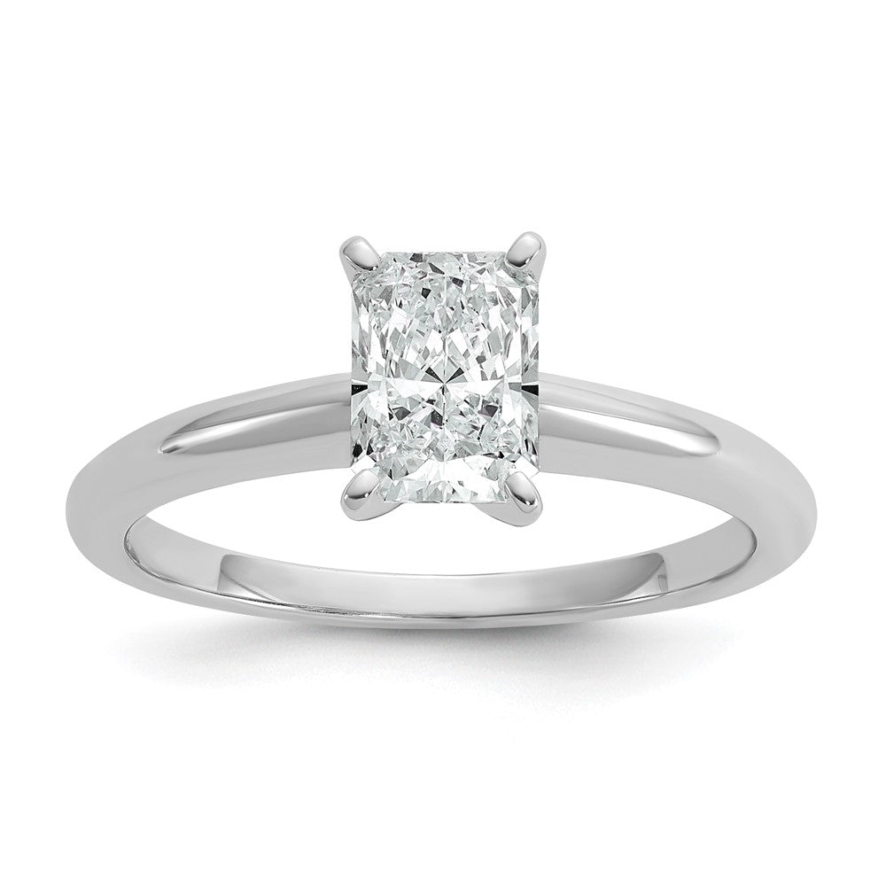 14K Weißgold Verlobungsring mit 1 ct. zertifiziertem, im Labor gezüchtetem Diamant VS/SI+ G+ im Radiant-Solitär-Schliff