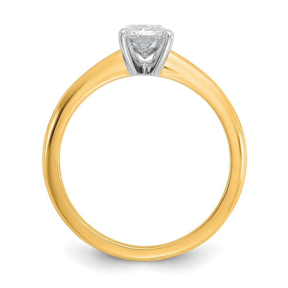 14K Bicolor Verlobungsring mit 1 ct. Labor-gezüchtetem Diamant im Radiant-Schliff, VS/SI+ G+, Solitär