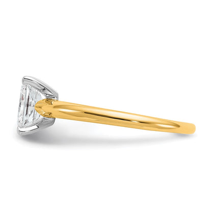 14K Bicolor 1 ct. zertifizierter Labor-Diamant VS/SI+ G+ Radiant-Solitär-Verlobungsring
