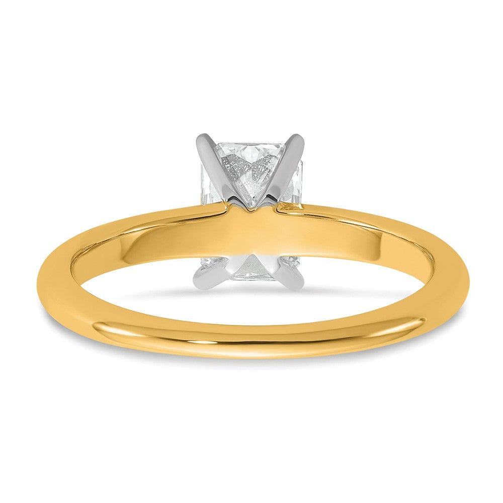 14K Bicolor 1 ct. zertifizierter Labor-Diamant VS/SI+ G+ Radiant-Solitär-Verlobungsring