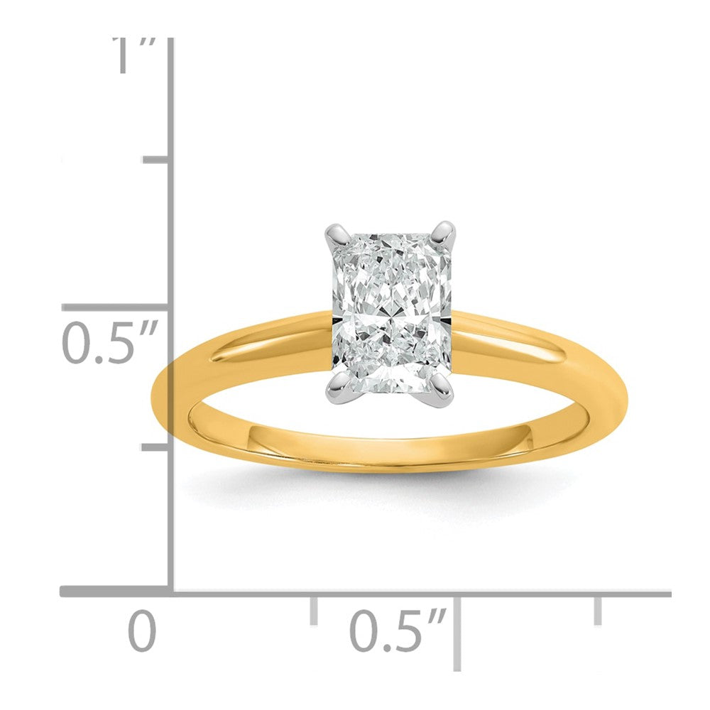 14K Bicolor 1 ct. zertifizierter Labor-Diamant VS/SI+ G+ Radiant-Solitär-Verlobungsring