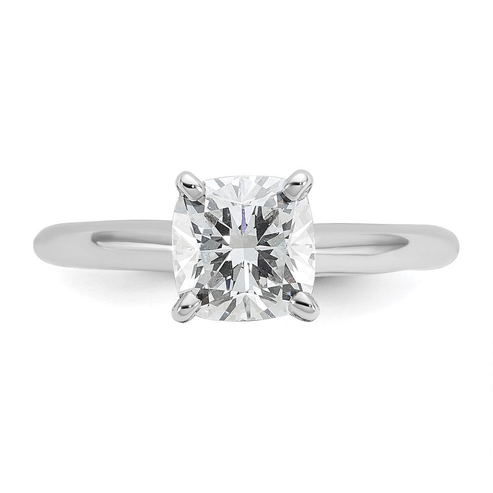 14K Weißgold Verlobungsring mit 1,5 ct. Labordiamant VS/SI+ G+ im Kissenschliff, Solitär